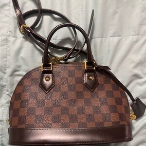 Checkered Brown Handbag